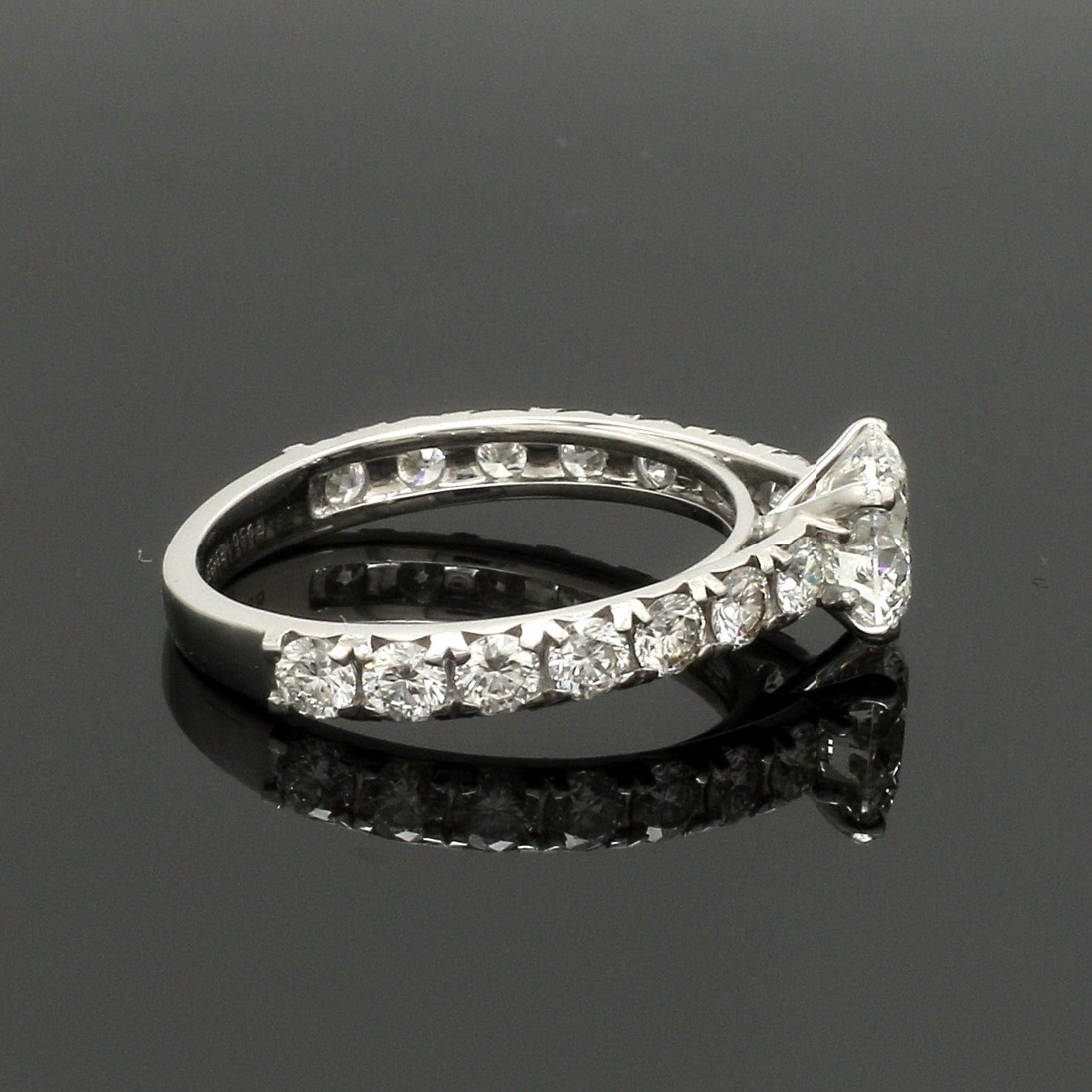 Jewelove™ Rings VS J / Women's Band only 1-Carat Solitaire Diamond Shank Platinum Ring JL PT 1350-B