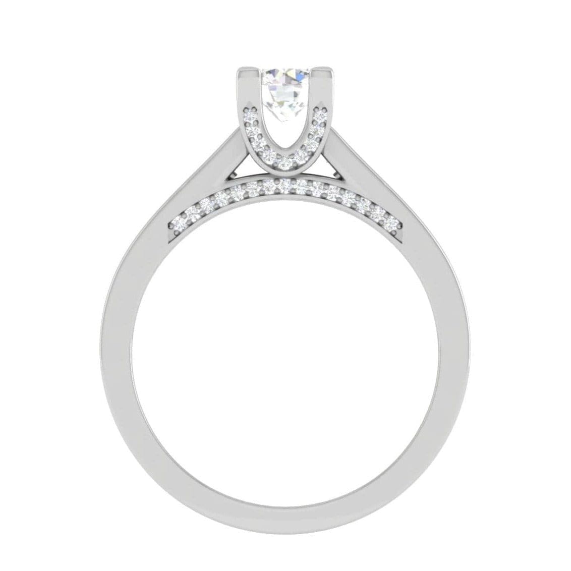 Jewelove™ Rings VS J / Women's Band only 1-Carat Solitaire Diamond Shank Platinum Ring JL PT RP RD 140-C