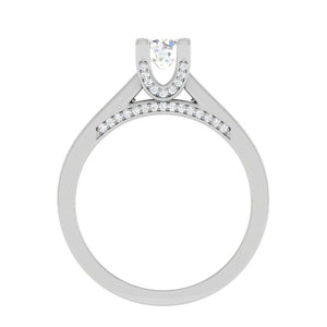 Jewelove™ Rings VS J / Women's Band only 1-Carat Solitaire Diamond Shank Platinum Ring JL PT RP RD 140-C