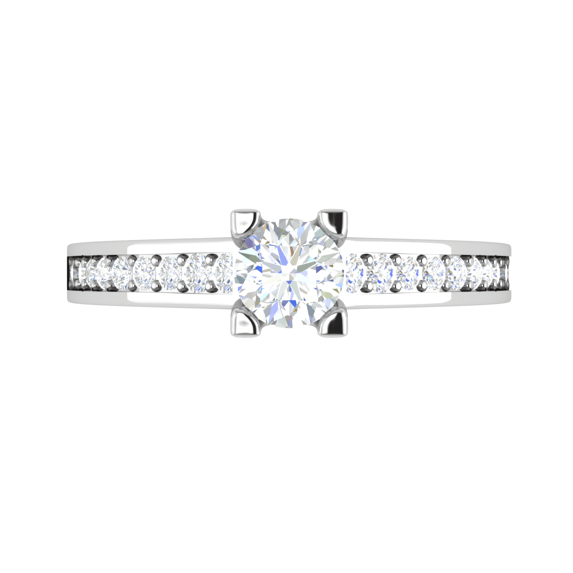 Jewelove™ Rings VS J / Women's Band only 1-Carat Solitaire Diamond Shank Platinum Ring JL PT RP RD 140-C