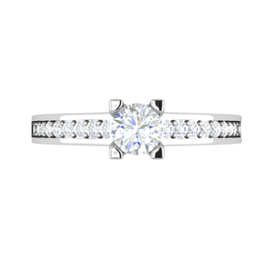 Jewelove™ Rings VS J / Women's Band only 1-Carat Solitaire Diamond Shank Platinum Ring JL PT RP RD 140-C