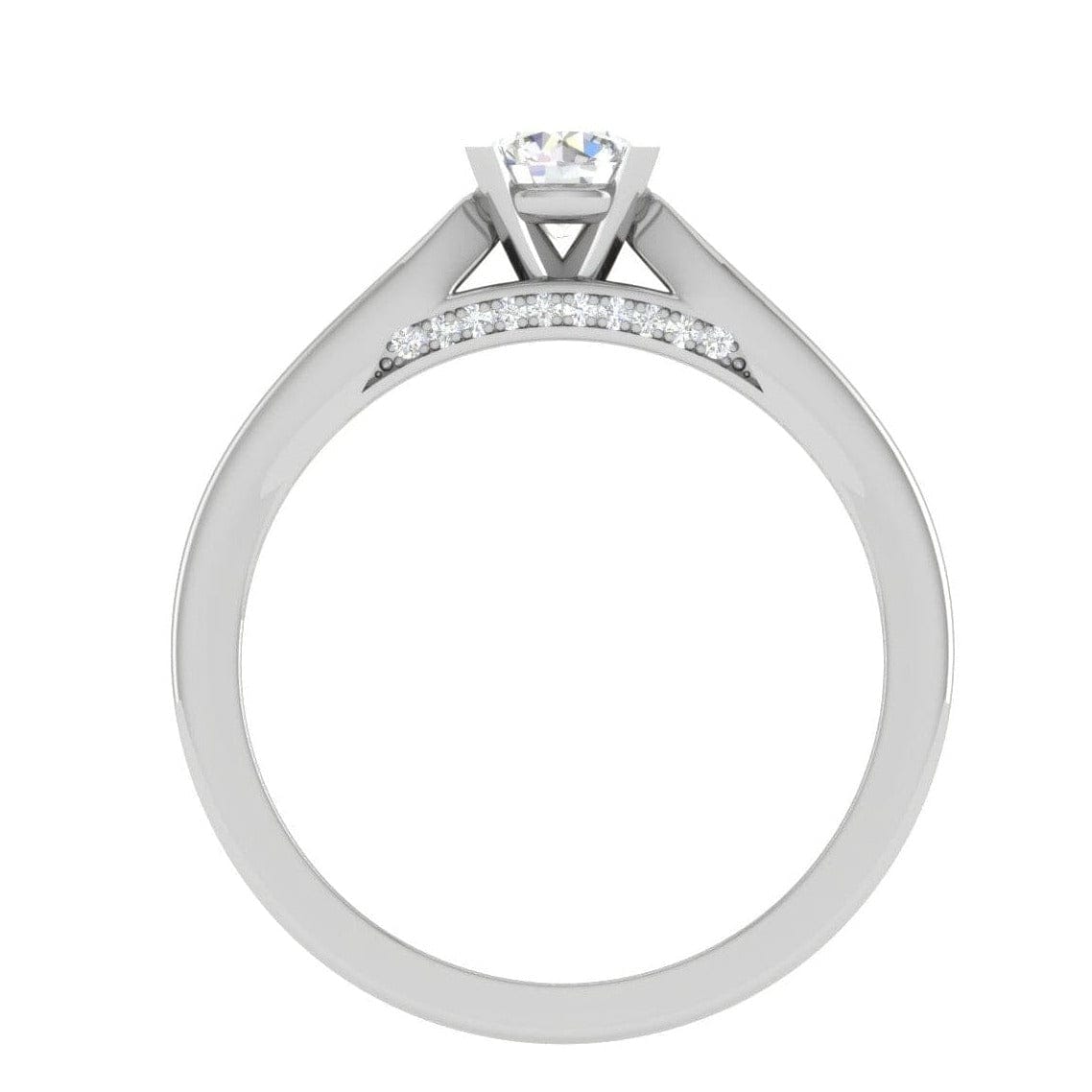 Jewelove™ Rings VS J / Women's Band only 1-Carat Solitaire Diamond Shank Platinum Ring JL PT RP RD 143-C