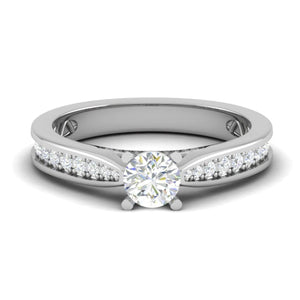 Jewelove™ Rings VS J / Women's Band only 1-Carat Solitaire Diamond Shank Platinum Ring JL PT RP RD 143-C