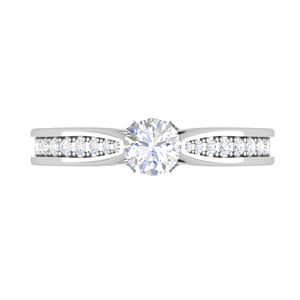 Jewelove™ Rings VS J / Women's Band only 1-Carat Solitaire Diamond Shank Platinum Ring JL PT RP RD 143-C