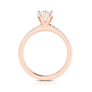 Jewelove™ Rings Women's Band only / VS J 1-Carat Solitaire Diamond Shank Rose Gold Ring JL AU G 105R-C