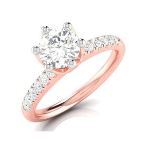 Jewelove™ Rings Women's Band only / VS J 1-Carat Solitaire Diamond Shank Rose Gold Ring JL AU G 105R-C