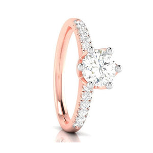 Jewelove™ Rings Women's Band only / VS J 1-Carat Solitaire Diamond Shank Rose Gold Ring JL AU G 105R-C