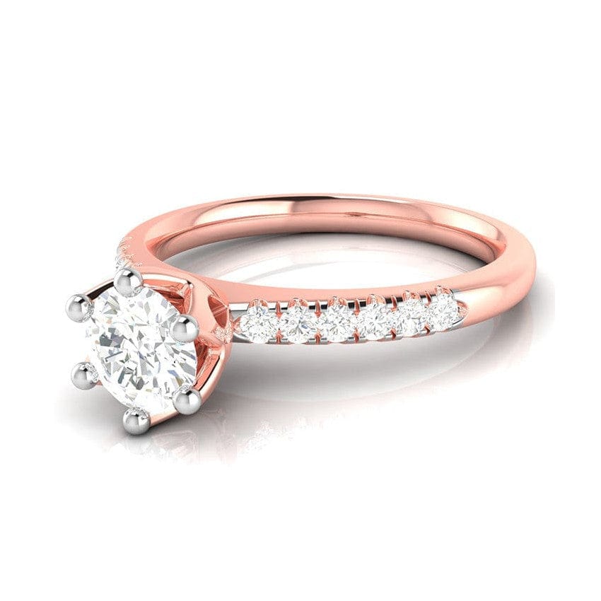 Jewelove™ Rings Women's Band only / VS J 1-Carat Solitaire Diamond Shank Rose Gold Ring JL AU G 105R-C