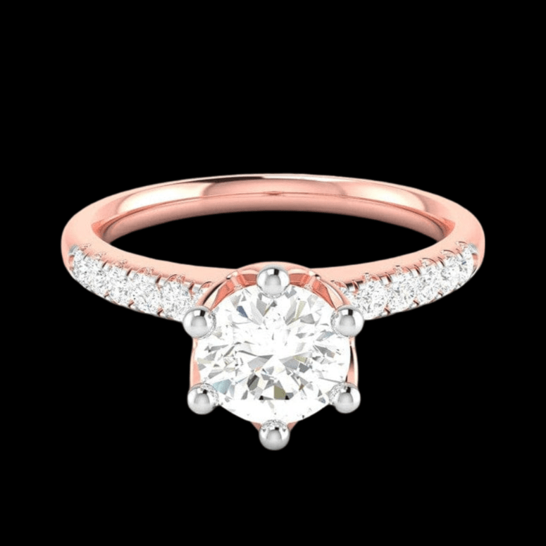 Jewelove™ Rings Women's Band only / VS J 1-Carat Solitaire Diamond Shank Rose Gold Ring JL AU G 105R-C