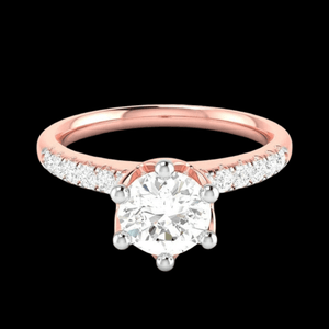 Jewelove™ Rings Women's Band only / VS J 1-Carat Solitaire Diamond Shank Rose Gold Ring JL AU G 105R-C