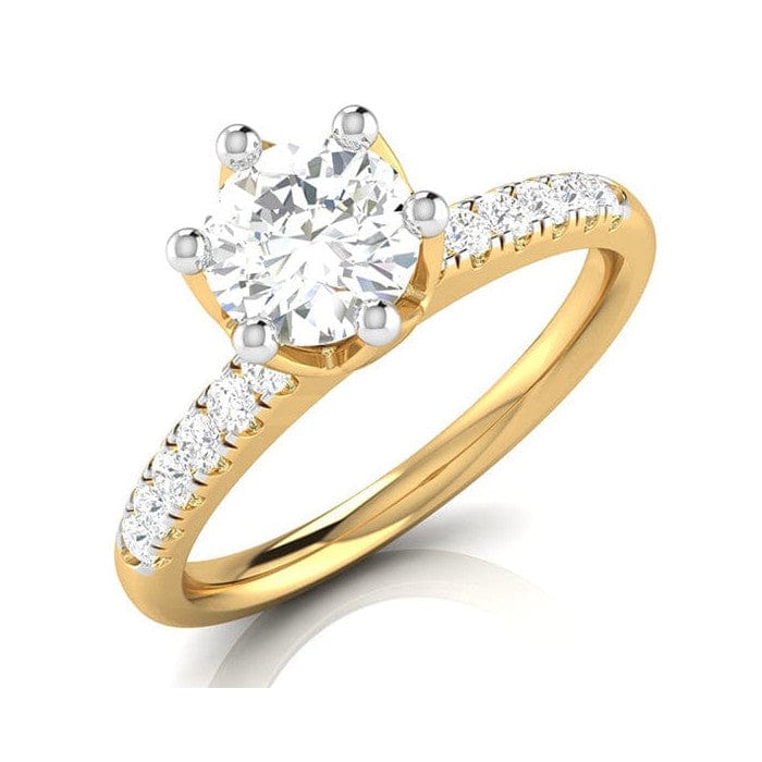 Jewelove™ Rings Women's Band only / VS J 1-Carat Solitaire Diamond Shank Yellow Gold Ring JL AU G 105Y-C