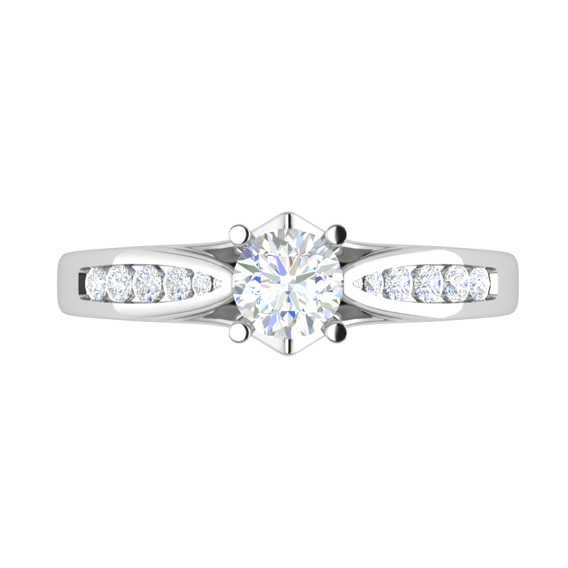 Jewelove™ Rings VS J / Women's Band only 1-Carat Solitaire Diamond Split Shank Platinum Ring JL PT RP RD 118-C