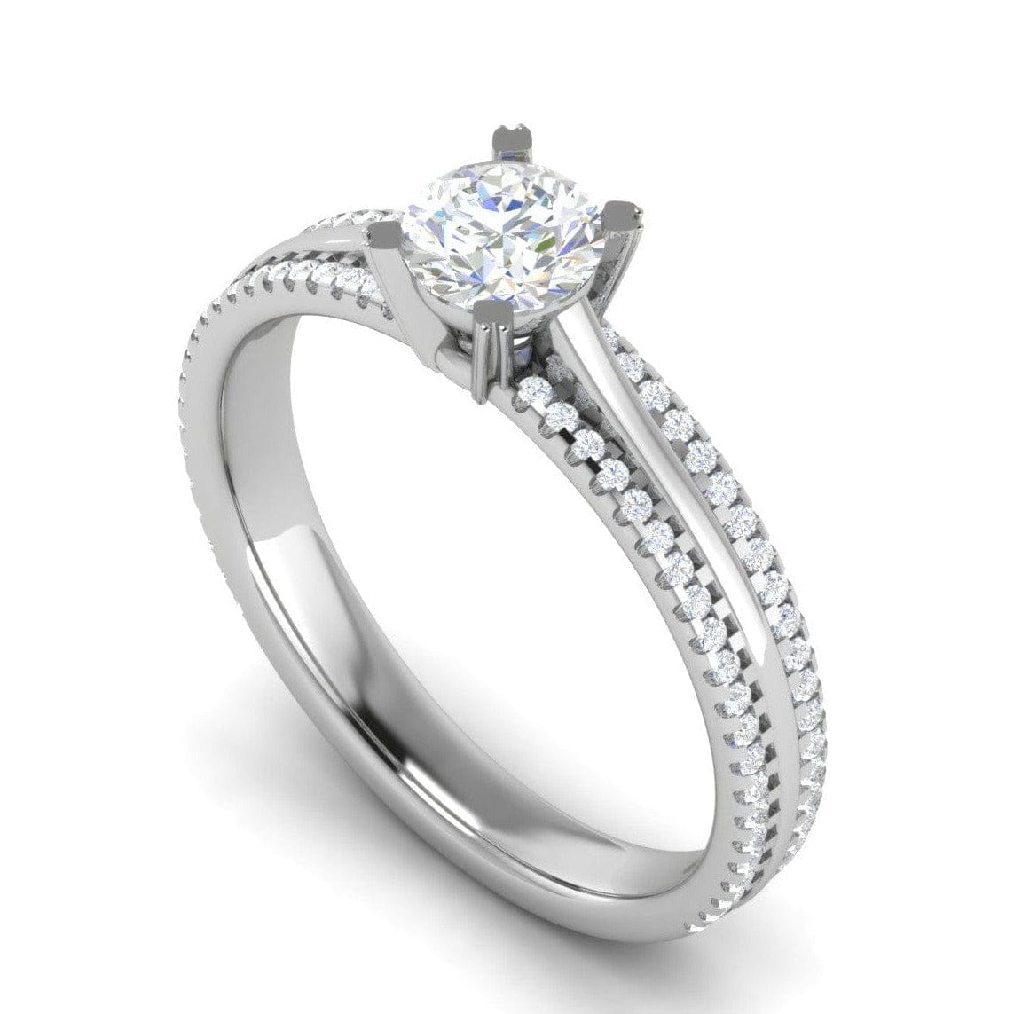 Jewelove™ Rings VS J / Women's Band only 1-Carat Solitaire Diamond Split Shank Platinum Ring JL PT RP RD 142-C