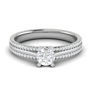 Jewelove™ Rings VS J / Women's Band only 1-Carat Solitaire Diamond Split Shank Platinum Ring JL PT RP RD 142-C