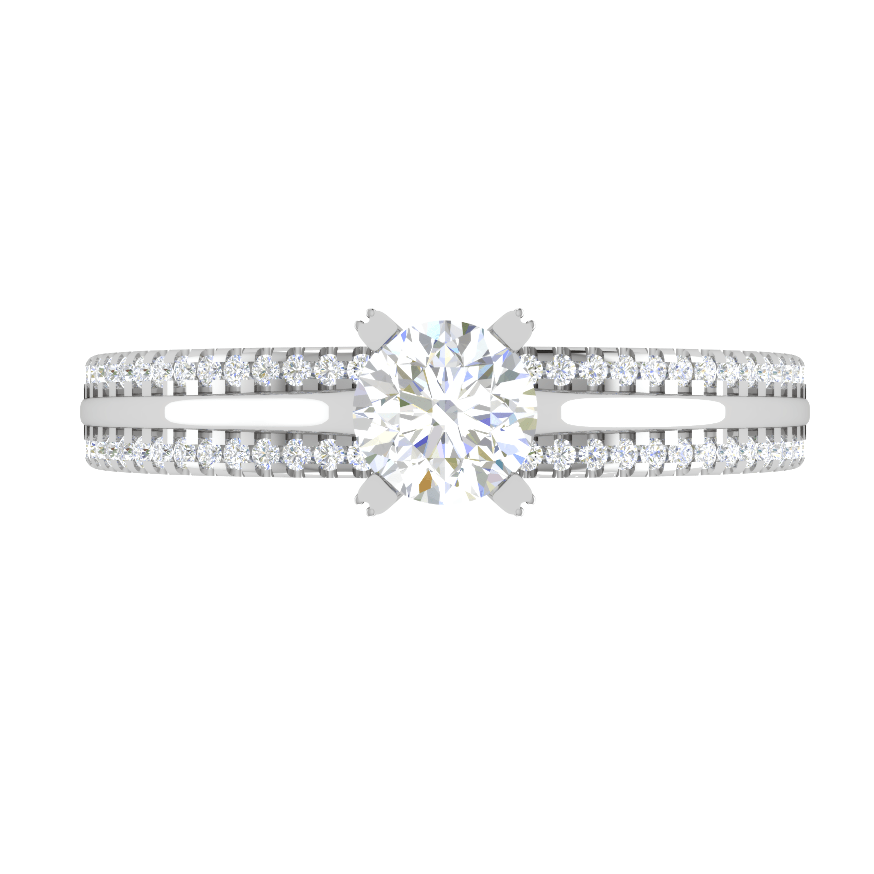 Jewelove™ Rings VS J / Women's Band only 1-Carat Solitaire Diamond Split Shank Platinum Ring JL PT RP RD 142-C