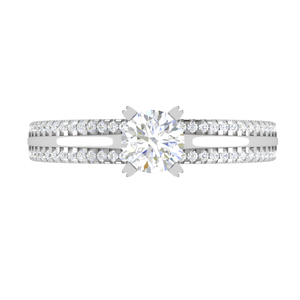 Jewelove™ Rings VS J / Women's Band only 1-Carat Solitaire Diamond Split Shank Platinum Ring JL PT RP RD 142-C