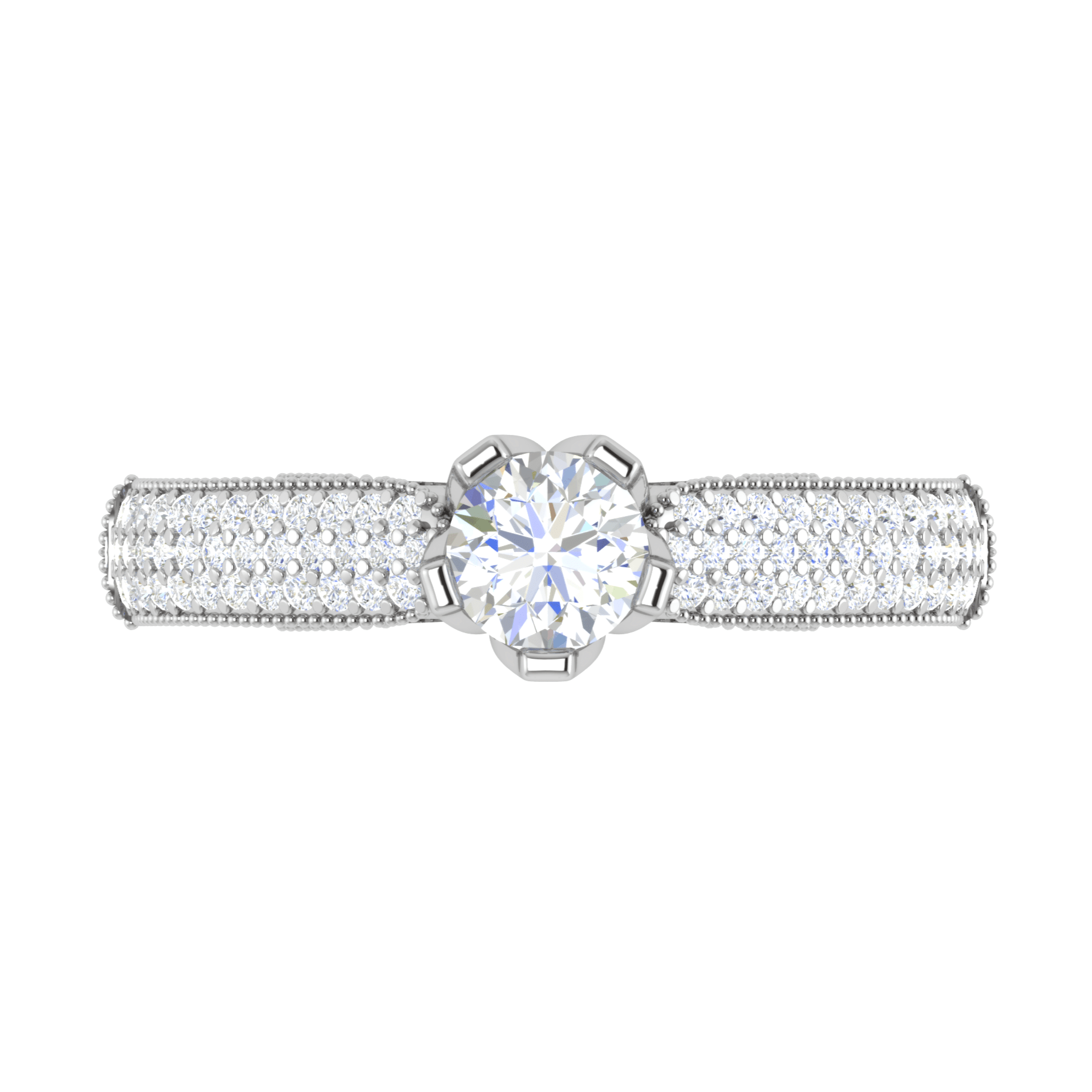 Jewelove™ Rings VS J / Women's Band only 1-Carat Solitaire Diamond Split Shank Platinum Ring JL PT RP RD 159-C