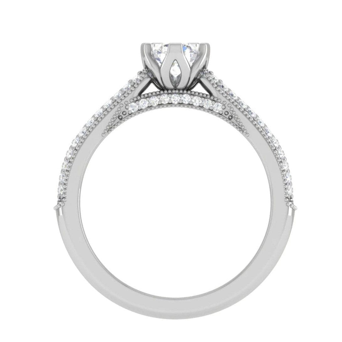 Jewelove™ Rings VS J / Women's Band only 1-Carat Solitaire Diamond Split Shank Platinum Ring JL PT RP RD 159-C