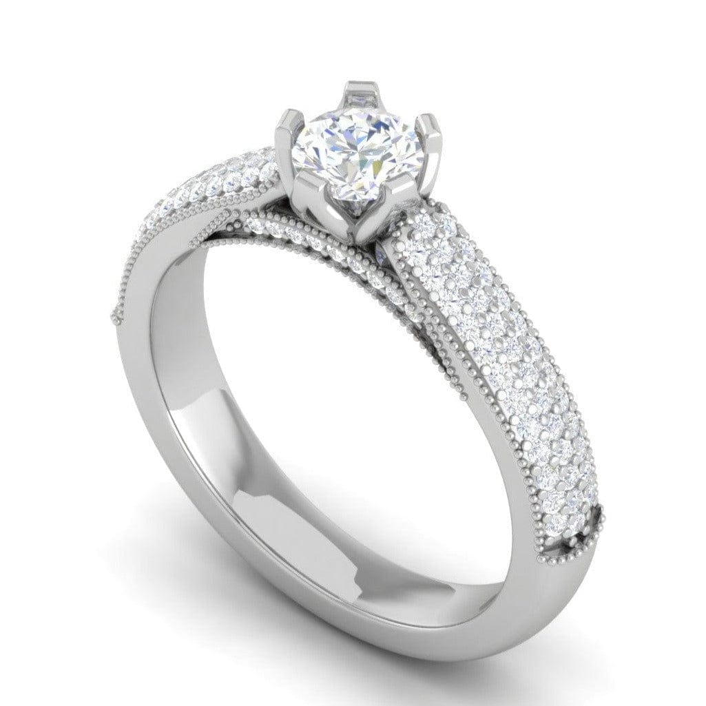 Jewelove™ Rings VS J / Women's Band only 1-Carat Solitaire Diamond Split Shank Platinum Ring JL PT RP RD 159-C