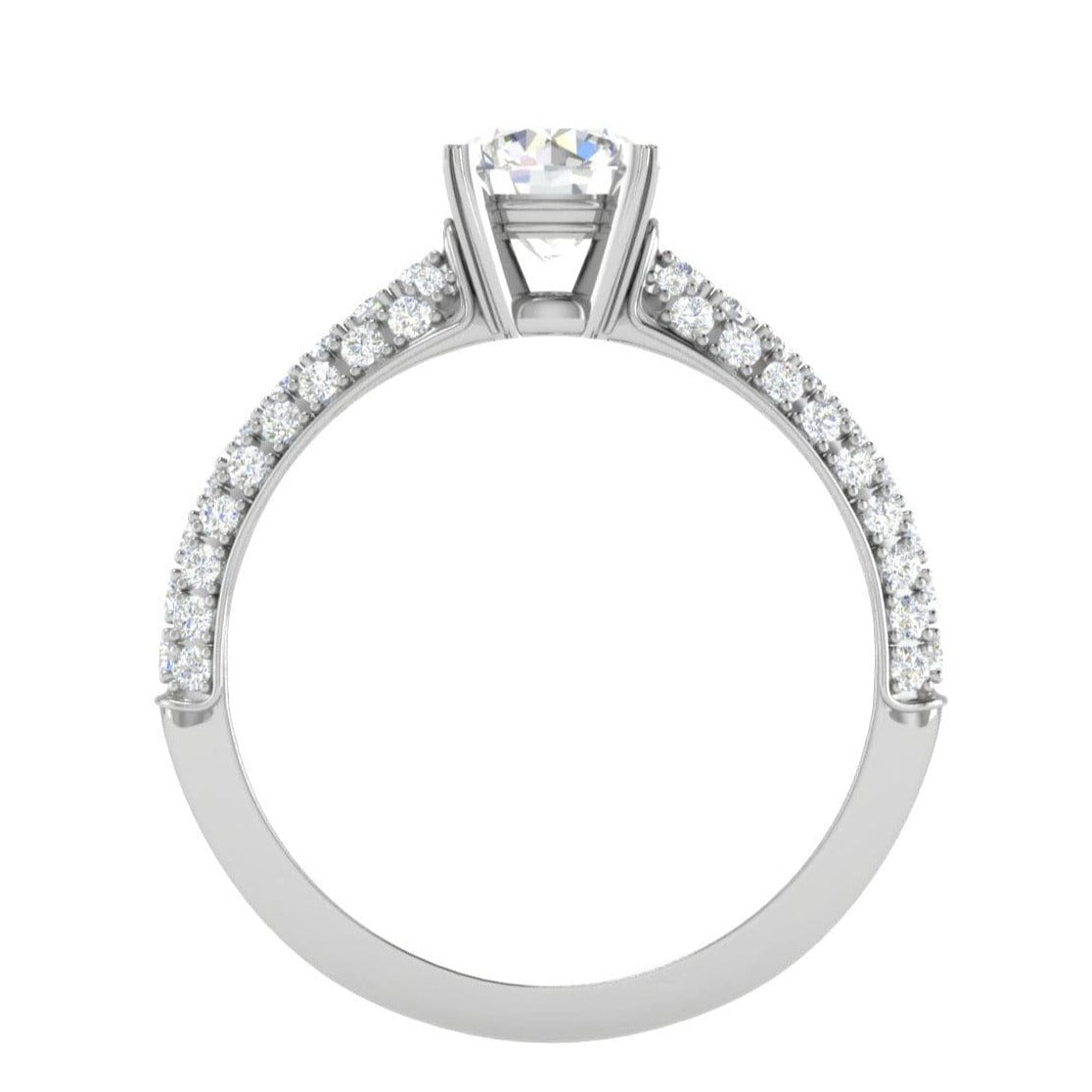 Jewelove™ Rings VS J / Women's Band only 1-Carat Solitaire Diamond Split Shank Platinum Ring JL PT RP RD 161-C