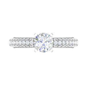 Jewelove™ Rings VS J / Women's Band only 1-Carat Solitaire Diamond Split Shank Platinum Ring JL PT RP RD 161-C