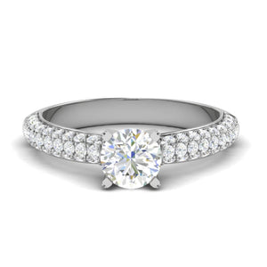 Jewelove™ Rings VS J / Women's Band only 1-Carat Solitaire Diamond Split Shank Platinum Ring JL PT RP RD 161-C