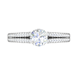 Jewelove™ Rings VS J / Women's Band only 1-Carat Solitaire Diamond Split Shank Platinum Ring JL PT RP RD 163-C