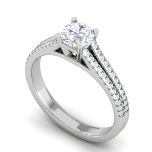 Jewelove™ Rings VS J / Women's Band only 1-Carat Solitaire Diamond Split Shank Platinum Ring JL PT RP RD 163-C