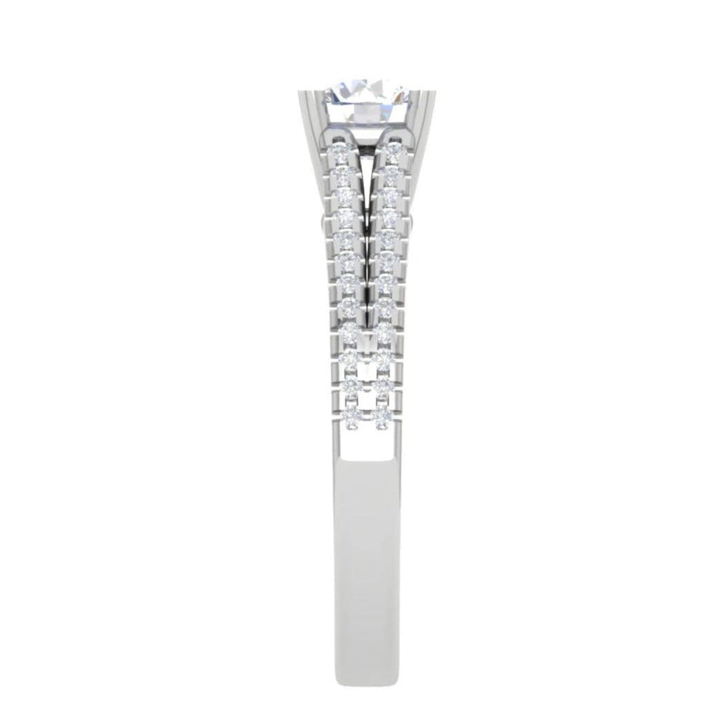 Jewelove™ Rings VS J / Women's Band only 1-Carat Solitaire Diamond Split Shank Platinum Ring JL PT RP RD 163-C