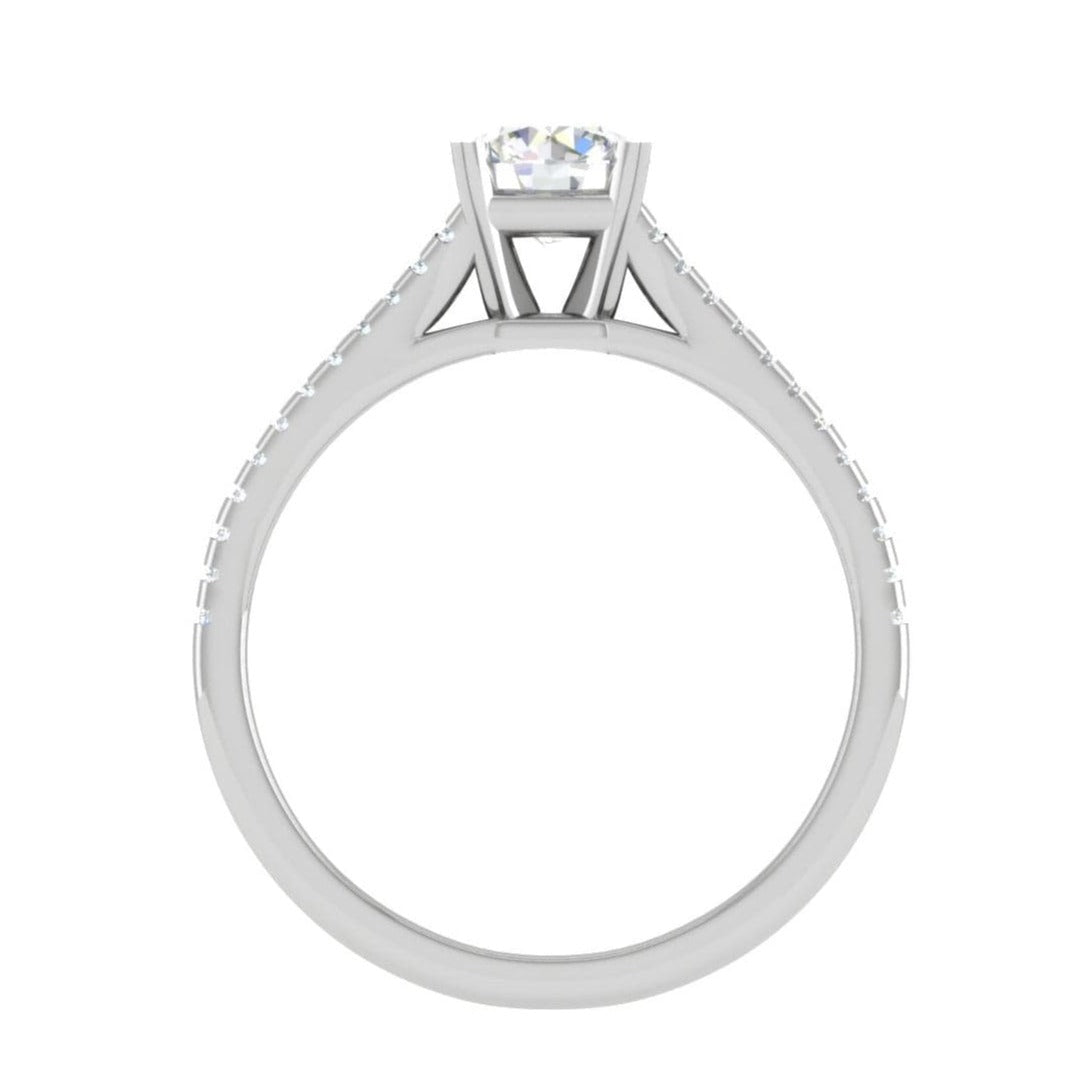 Jewelove™ Rings VS J / Women's Band only 1-Carat Solitaire Diamond Split Shank Platinum Ring JL PT RP RD 163-C