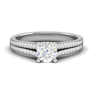 Jewelove™ Rings VS J / Women's Band only 1-Carat Solitaire Diamond Split Shank Platinum Ring JL PT RP RD 163-C