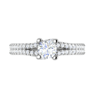 Jewelove™ Rings VS J / Women's Band only 1-Carat Solitaire Diamond Split Shank Platinum Ring JL PT RP RD 182-C