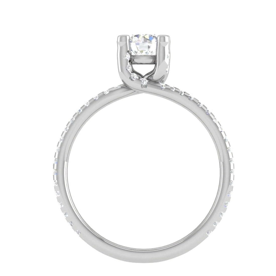 Jewelove™ Rings VS J / Women's Band only 1-Carat Solitaire Diamond Split Shank Platinum Ring JL PT RP RD 182-C