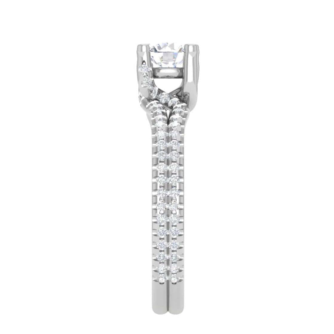 Jewelove™ Rings VS J / Women's Band only 1-Carat Solitaire Diamond Split Shank Platinum Ring JL PT RP RD 182-C