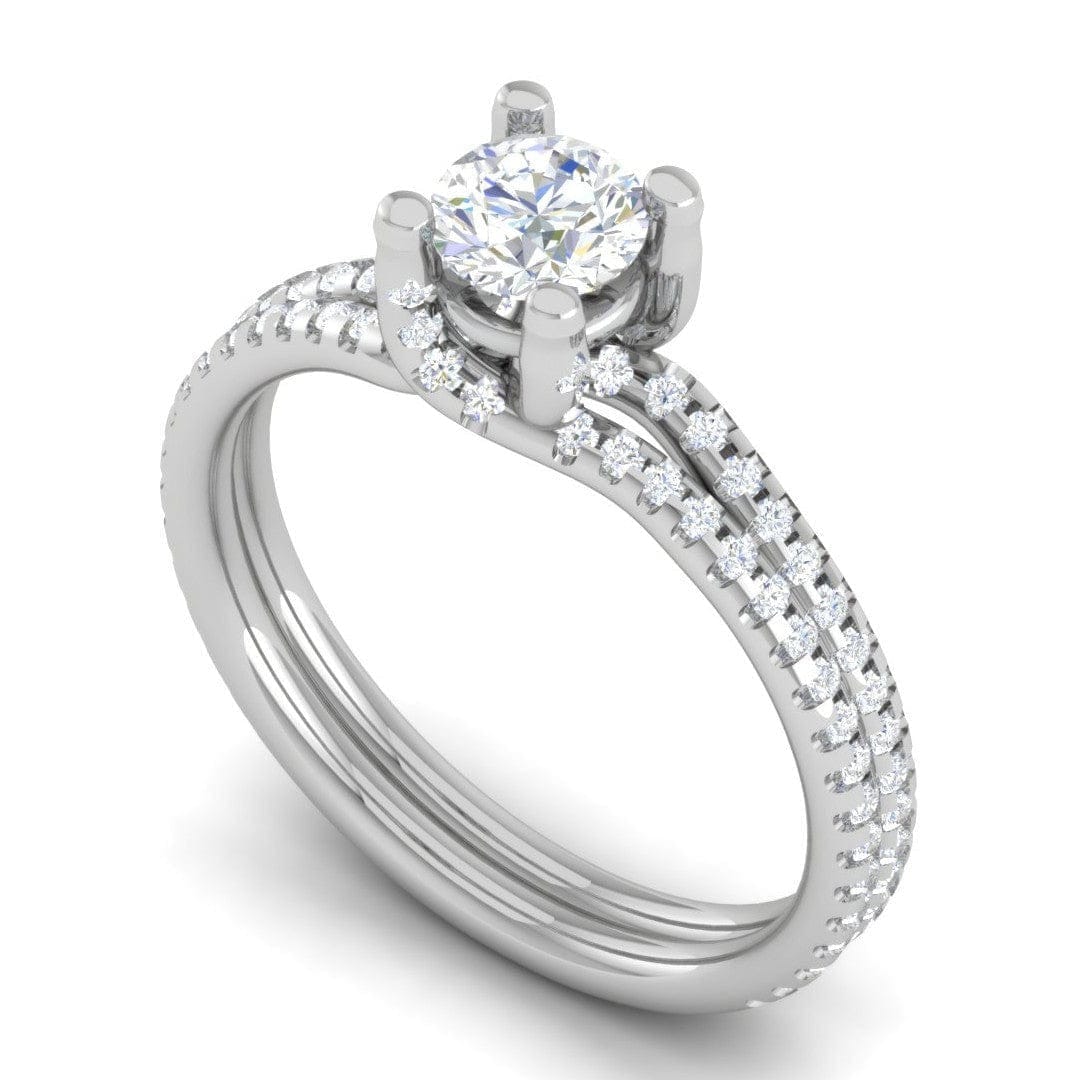 Jewelove™ Rings VS J / Women's Band only 1-Carat Solitaire Diamond Split Shank Platinum Ring JL PT RP RD 182-C