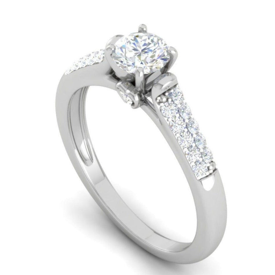 Jewelove™ Rings J VS / Women's Band only 1-Carat Solitaire Diamond Split Shank Platinum Ring JL PT WB5582E-C