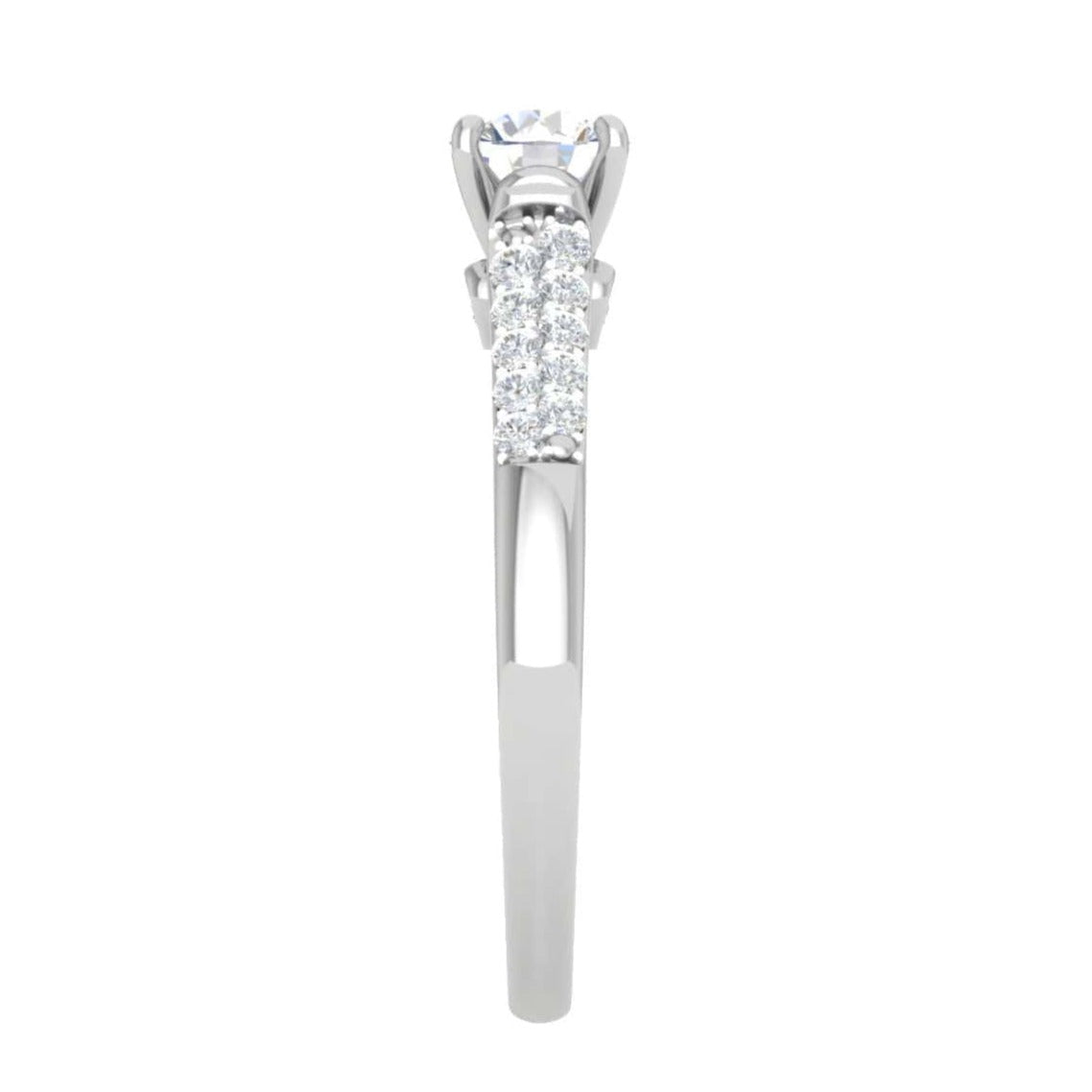 Jewelove™ Rings J VS / Women's Band only 1-Carat Solitaire Diamond Split Shank Platinum Ring JL PT WB5582E-C