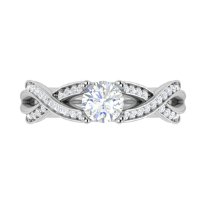 Jewelove™ Rings VS J / Women's Band only 1-Carat Solitaire Diamond Twisted Shank Platinum Ring JL PT RP RD 148-C