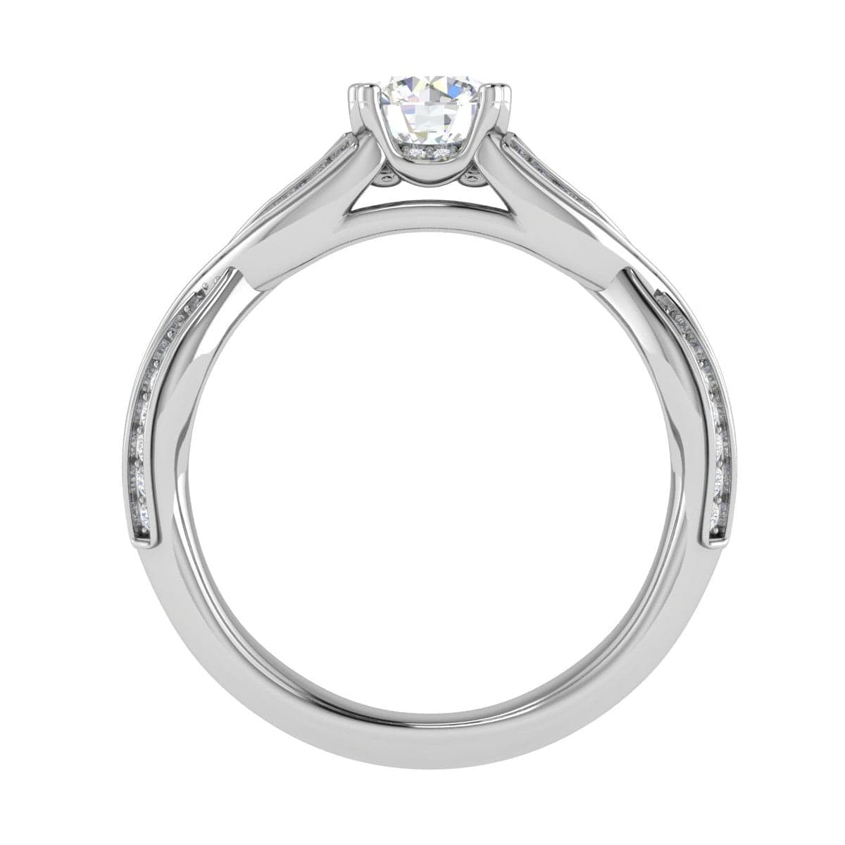 Jewelove™ Rings VS J / Women's Band only 1-Carat Solitaire Diamond Twisted Shank Platinum Ring JL PT RP RD 148-C