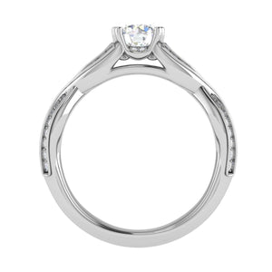 Jewelove™ Rings VS J / Women's Band only 1-Carat Solitaire Diamond Twisted Shank Platinum Ring JL PT RP RD 148-C