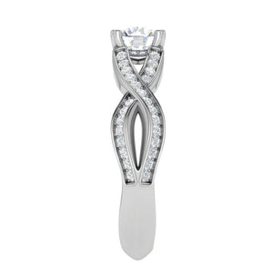 Jewelove™ Rings VS J / Women's Band only 1-Carat Solitaire Diamond Twisted Shank Platinum Ring JL PT RP RD 148-C