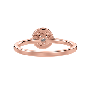 Jewelove™ Rings Women's Band only / VS J 1-Carat Solitaire Halo Diamond Shank 18K Rose Gold Ring JL AU 1294R-C