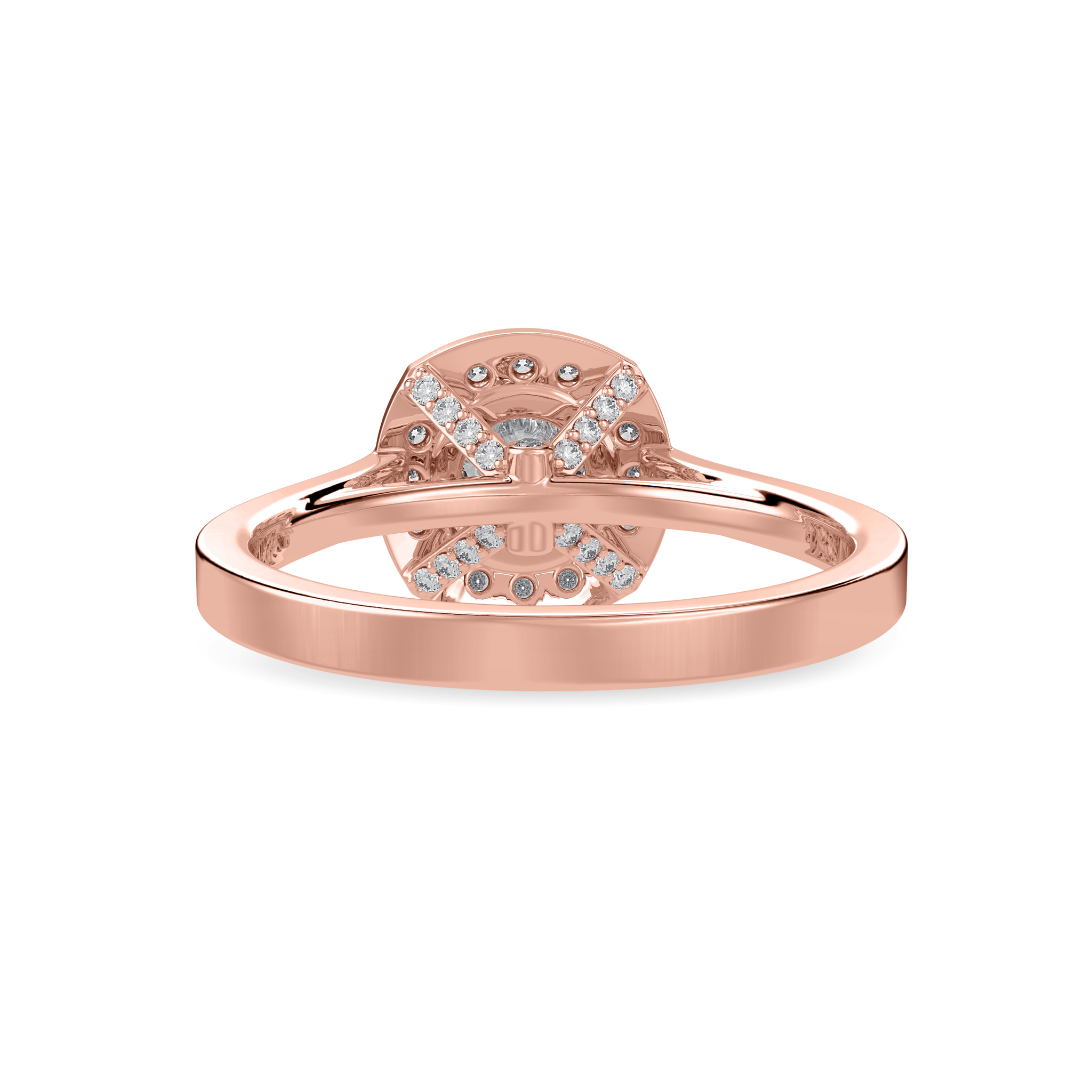 Jewelove™ Rings Women's Band only / VS J 1-Carat Solitaire Halo Diamond Shank 18K Rose Gold Ring JL AU 1332R-C