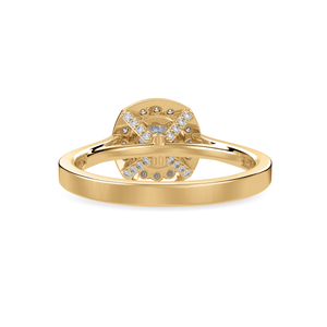 Jewelove™ Rings Women's Band only / VS J 1-Carat Solitaire Halo Diamond Shank 18K Yellow Gold Ring JL AU 1332Y-C