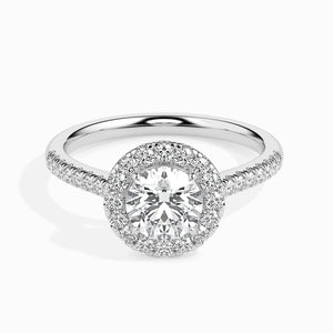 Jewelove™ Rings J VS / Women's Band only 1-Carat Solitaire Halo Diamond Shank Platinum Ring JL PT 19031-C