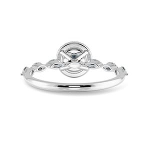 Jewelove™ Rings J VS / Women's Band only 1-Carat Solitaire Halo Diamond with Marquise Cut Diamond Accents Platinum Ring JL PT 1278-C