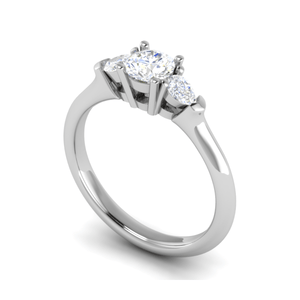 Jewelove™ Rings J VS / Women's Band only 1-Carat Solitaire Pear Cut Diamonds Accents Platinum Ring JL PT R3 RD 157-C