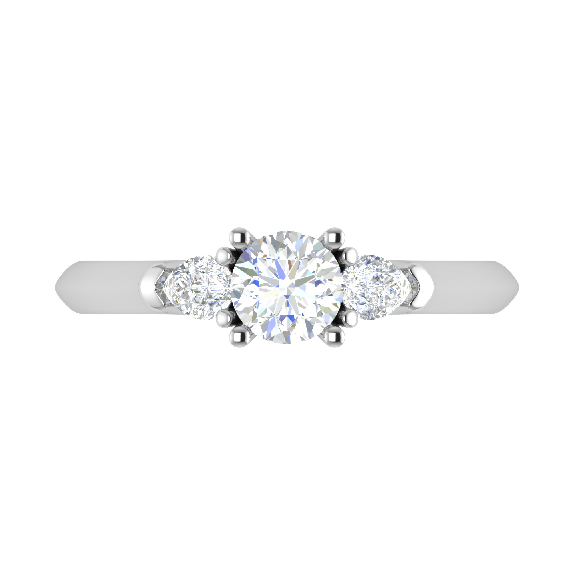 Jewelove™ Rings J VS / Women's Band only 1-Carat Solitaire Pear Cut Diamonds Accents Platinum Ring JL PT R3 RD 157-C