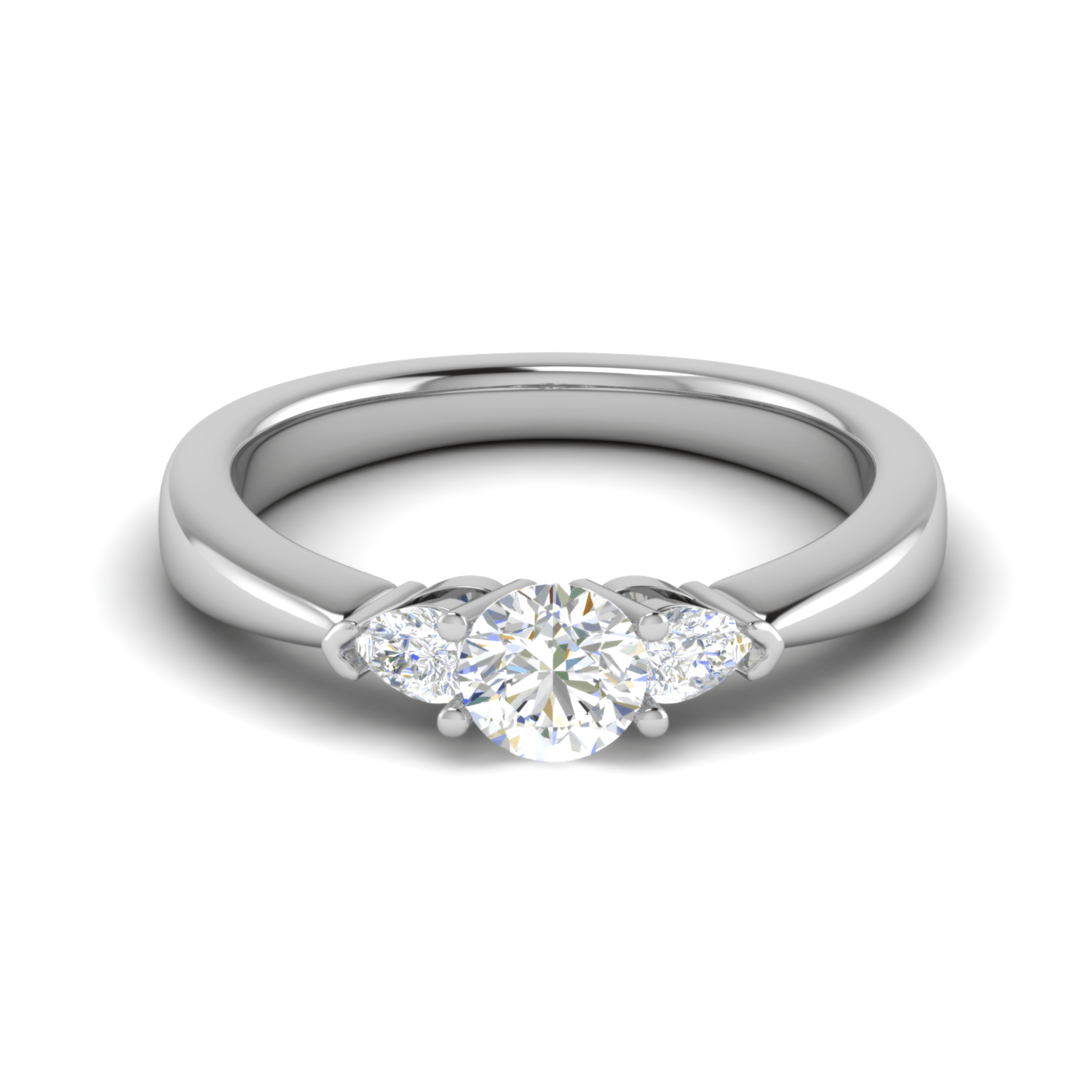 Jewelove™ Rings J VS / Women's Band only 1-Carat Solitaire Pear Cut Diamonds Accents Platinum Ring JL PT R3 RD 170-C