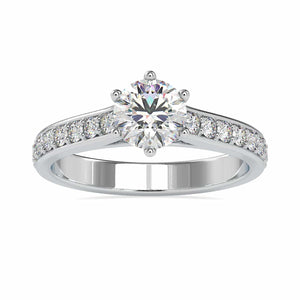 Jewelove™ Rings Women's Band only / VS J 1-Carat Solitaire Platinum Diamond Shank Engagement Ring JL PT 0027-C